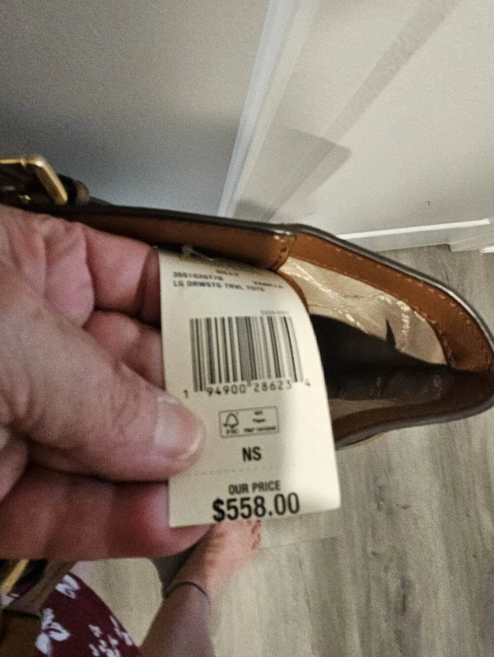 Michael Kors Cream and Brown Logo Tote with Gold Charm